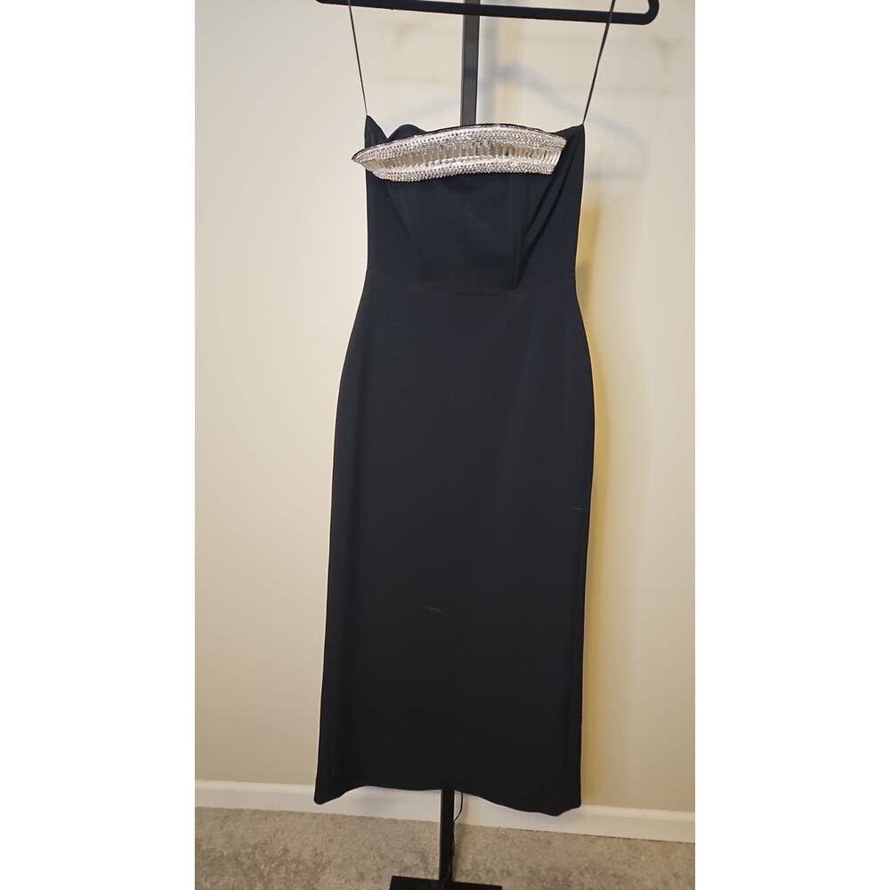 David Koma Crystal Embellished Strapless Midi Dress - Picture 2 of 5